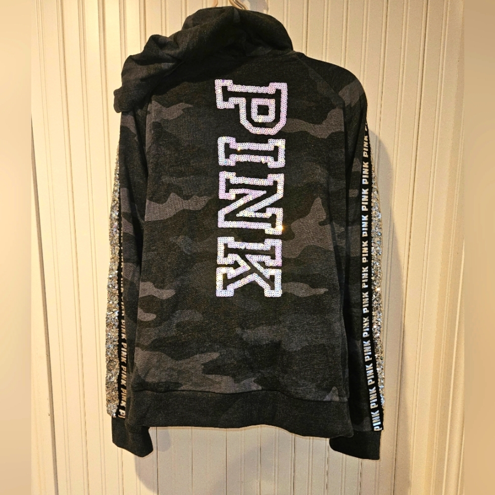 PINK Zip Up Hoodie With Fun Detail